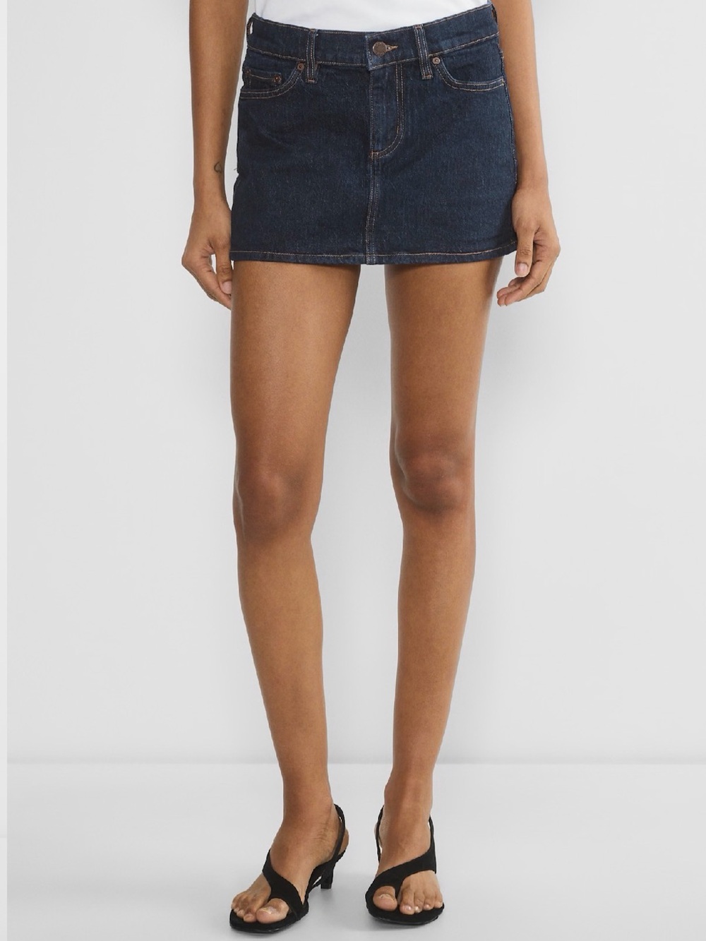 Denim Forum Alba Super Lo-Rise Micro Skirt